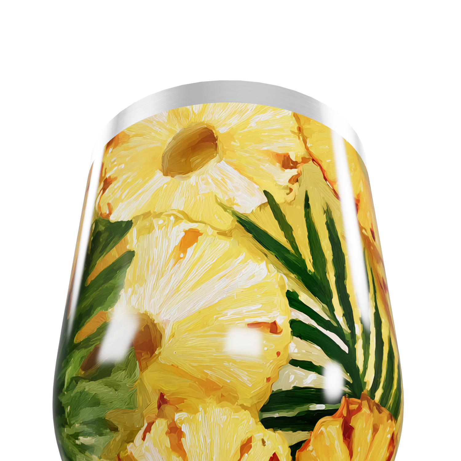 Copo Térmico Slim - Abacaxi Tropical Aço Inox