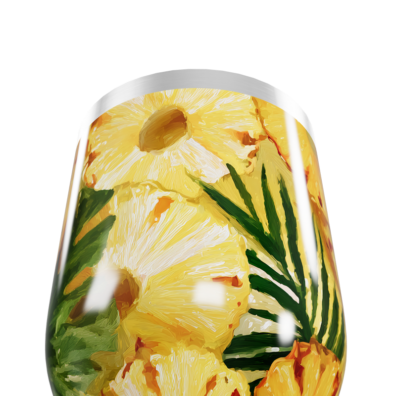 Copo Térmico Slim - Abacaxi Tropical Aço Inox