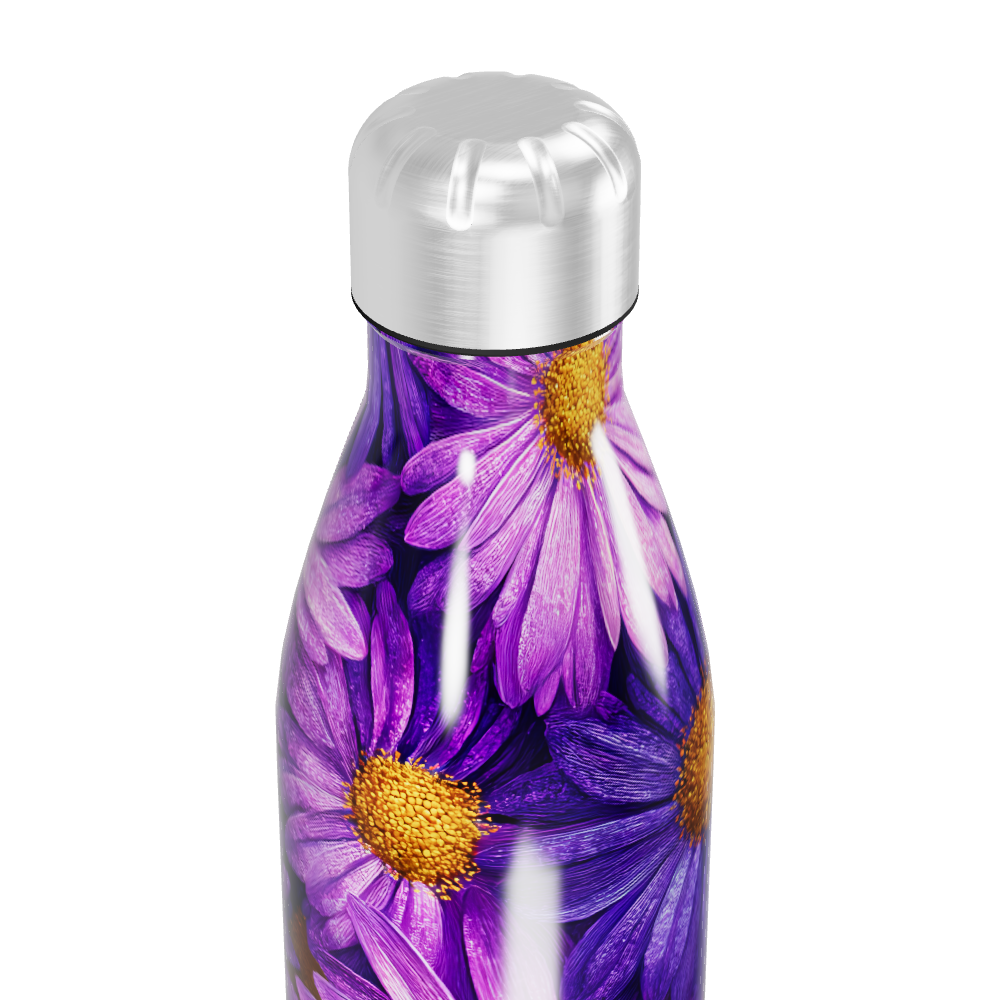 Garrafa Inox Flores Roxas 500ml