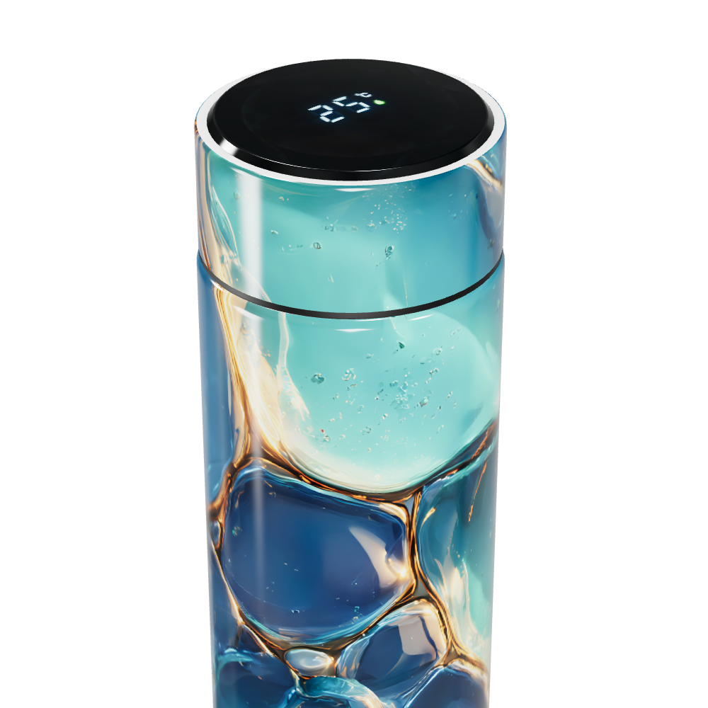 Garrafa Térmica Touch Azul Marmorizada