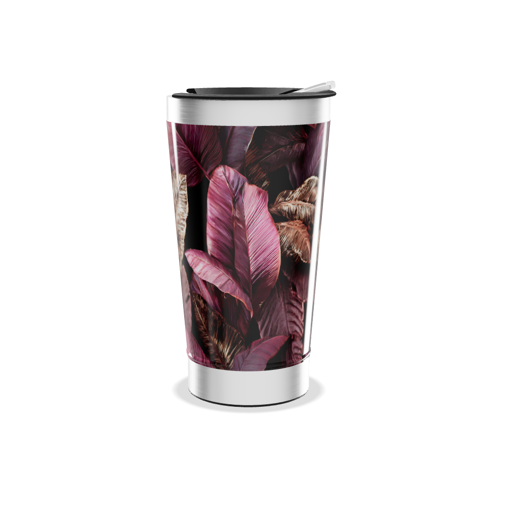 Copo Térmico - Folhas Roxas Inox