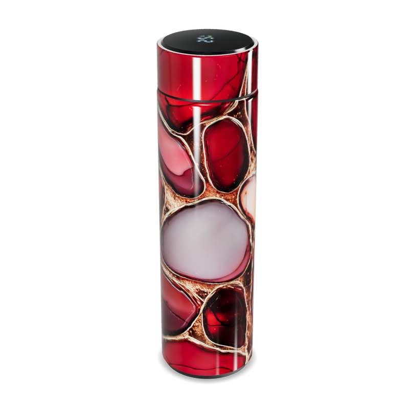 Garrafa Térmica Touch - Estampa Abstrata Vermelha