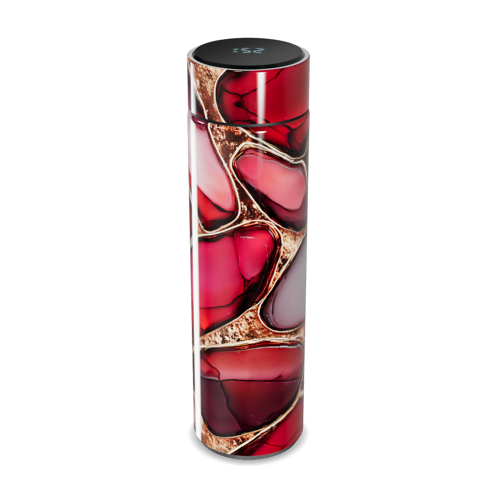 Garrafa Térmica Touch - Estampa Abstrata Vermelha