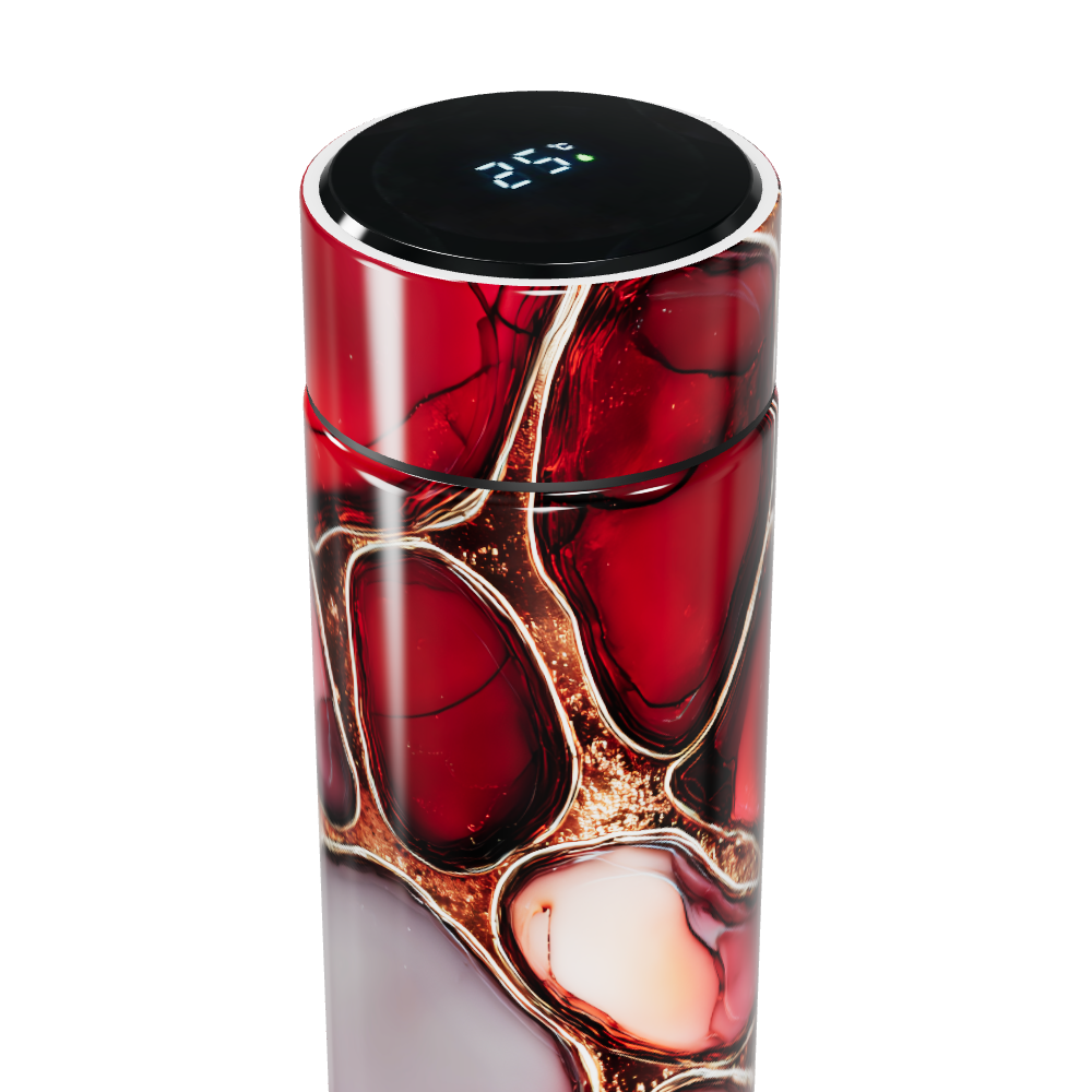 Garrafa Térmica Touch - Estampa Abstrata Vermelha