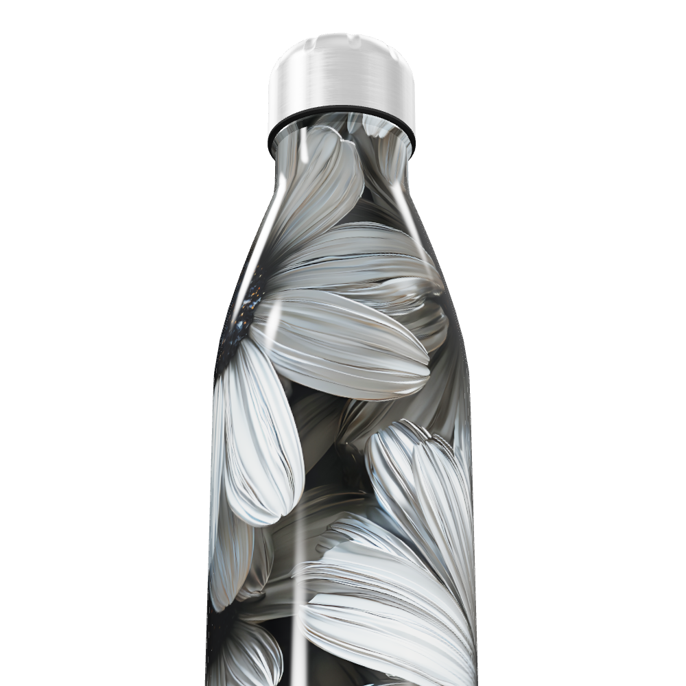 Garrafa Inox Flores Brancas