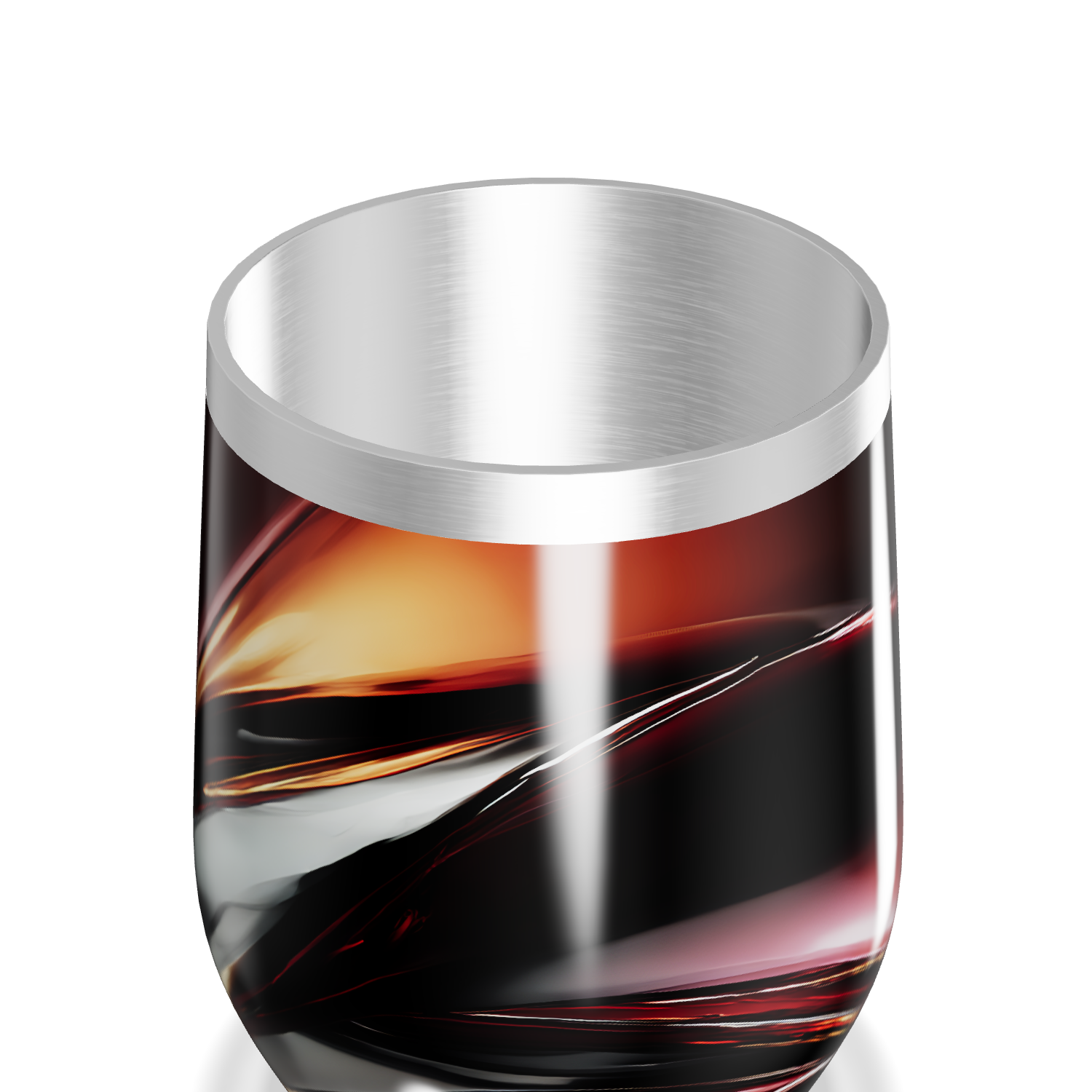 Copo Térmico Slim - Preto com Design Abstrato