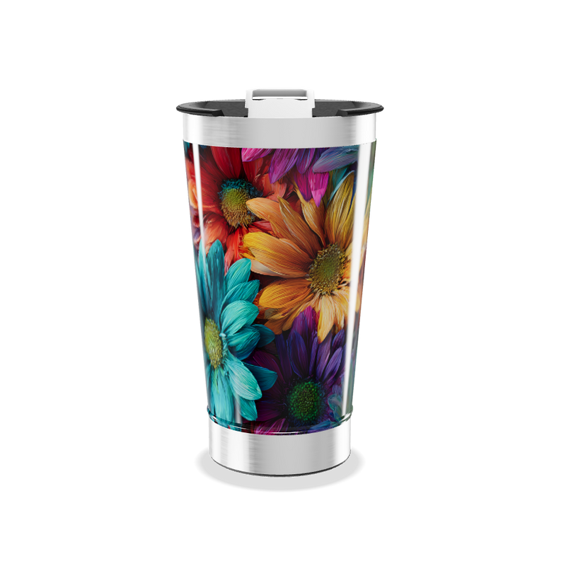 Copo Térmico - Flores Coloridas Inox