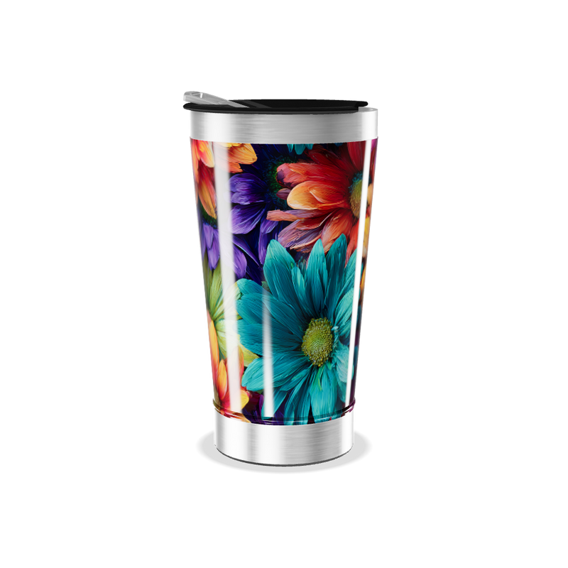 Copo Térmico - Flores Coloridas Inox