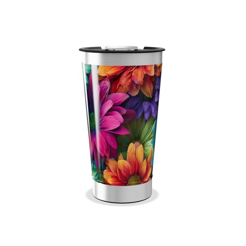 Copo Térmico - Flores Coloridas Inox