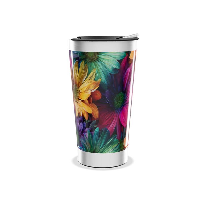 Copo Térmico - Flores Coloridas Inox