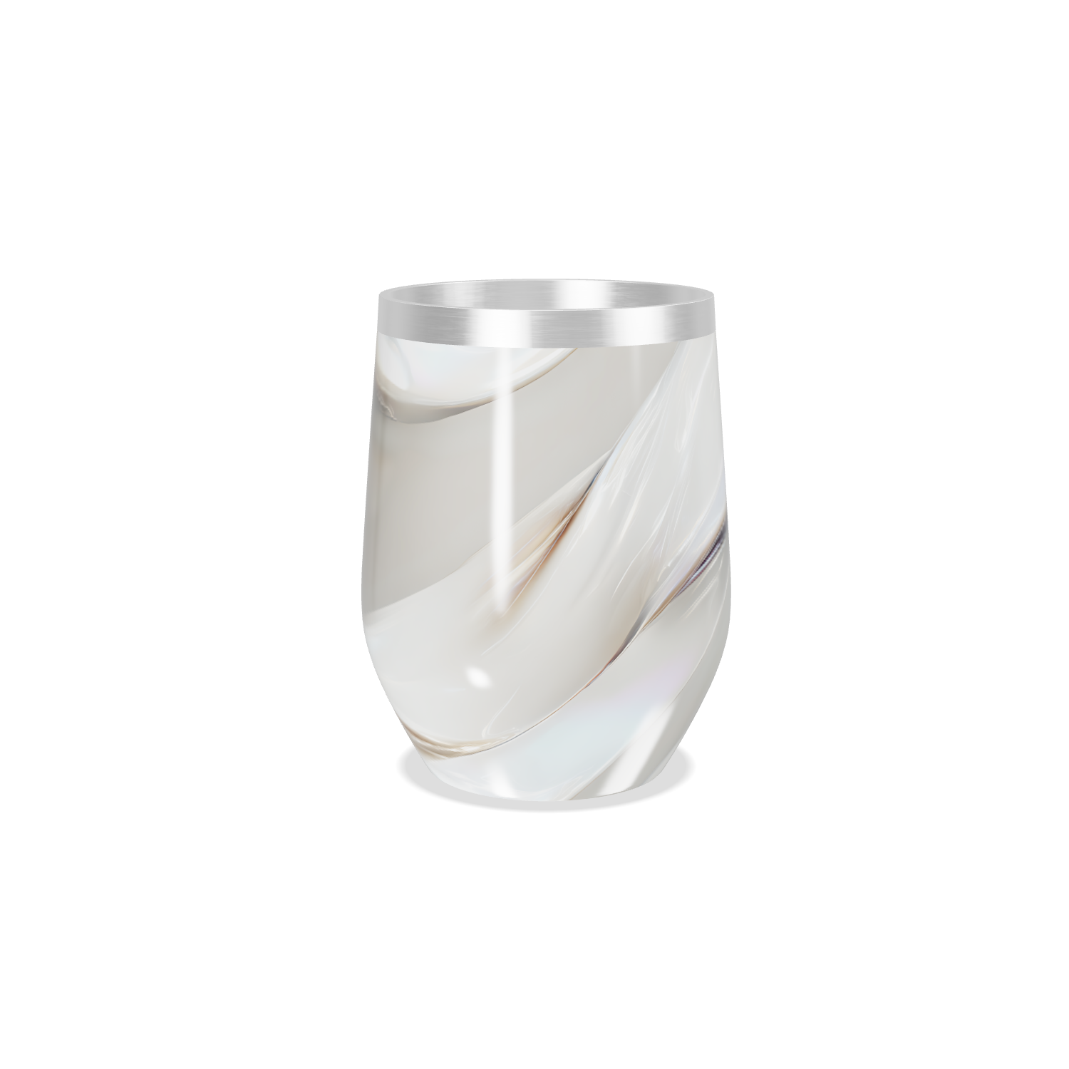 Copo Térmico Slim - Design Marmorizado Branco