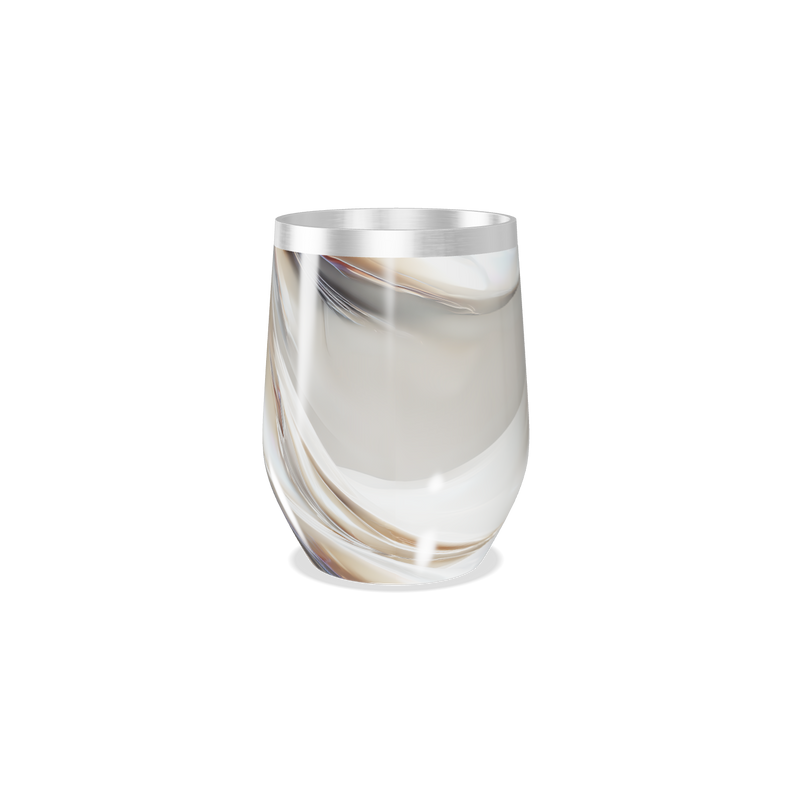 Copo Térmico Slim - Design Marmorizado Branco