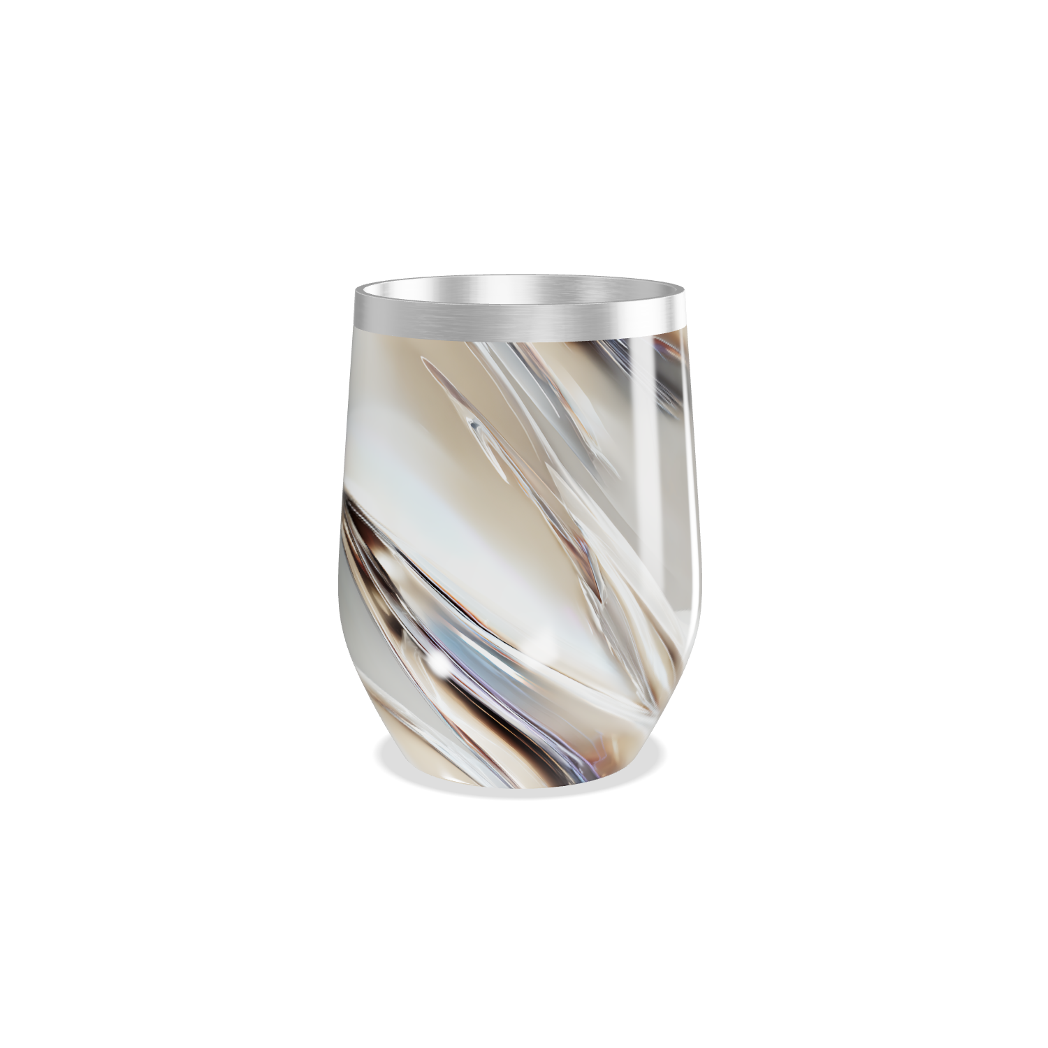 Copo Térmico Slim - Design Marmorizado Branco