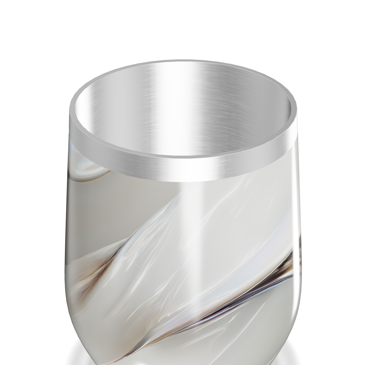 Copo Térmico Slim - Design Marmorizado Branco