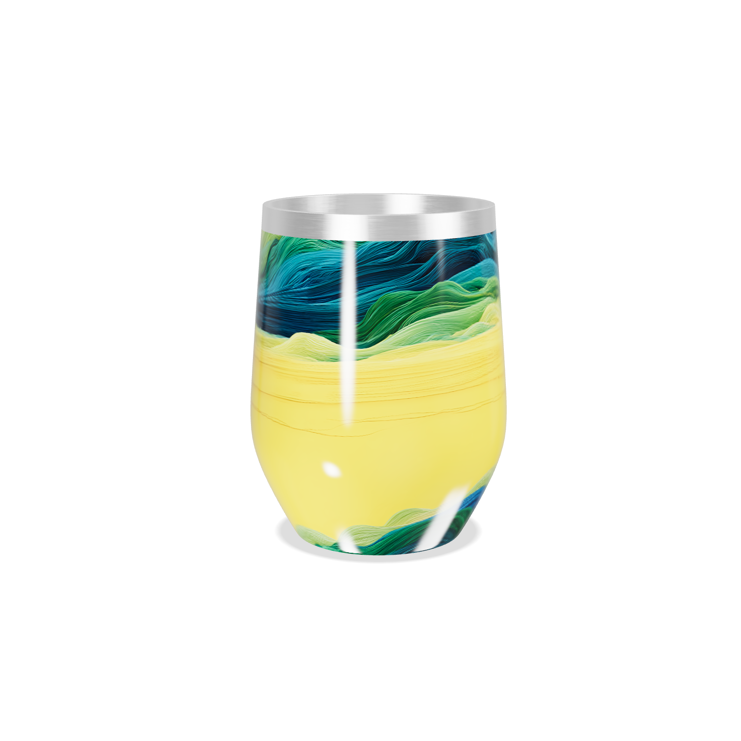 Copo Térmico Slim - Estampa Ondas Coloridas