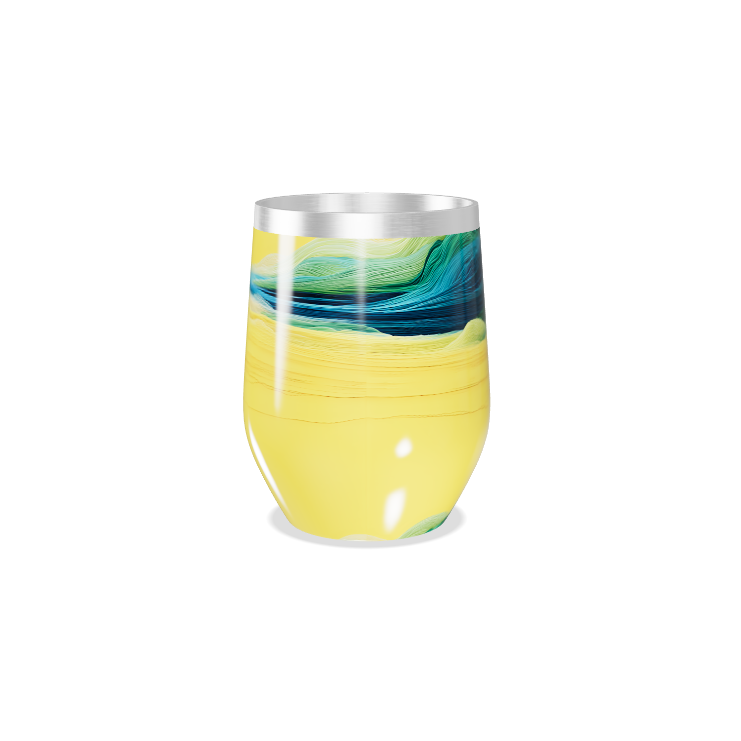 Copo Térmico Slim - Estampa Ondas Coloridas