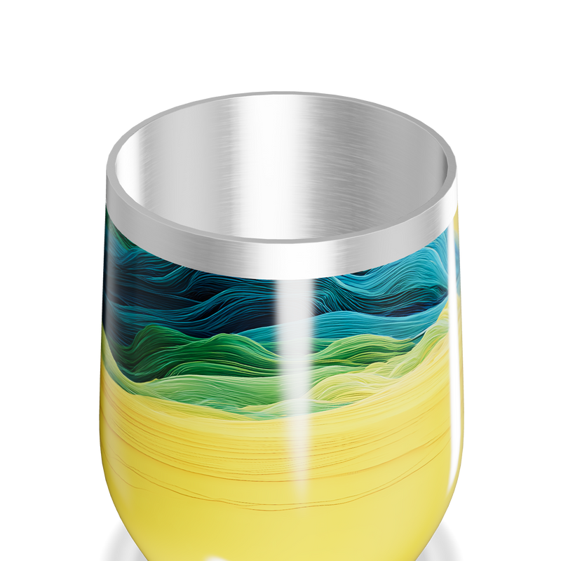 Copo Térmico Slim - Estampa Ondas Coloridas