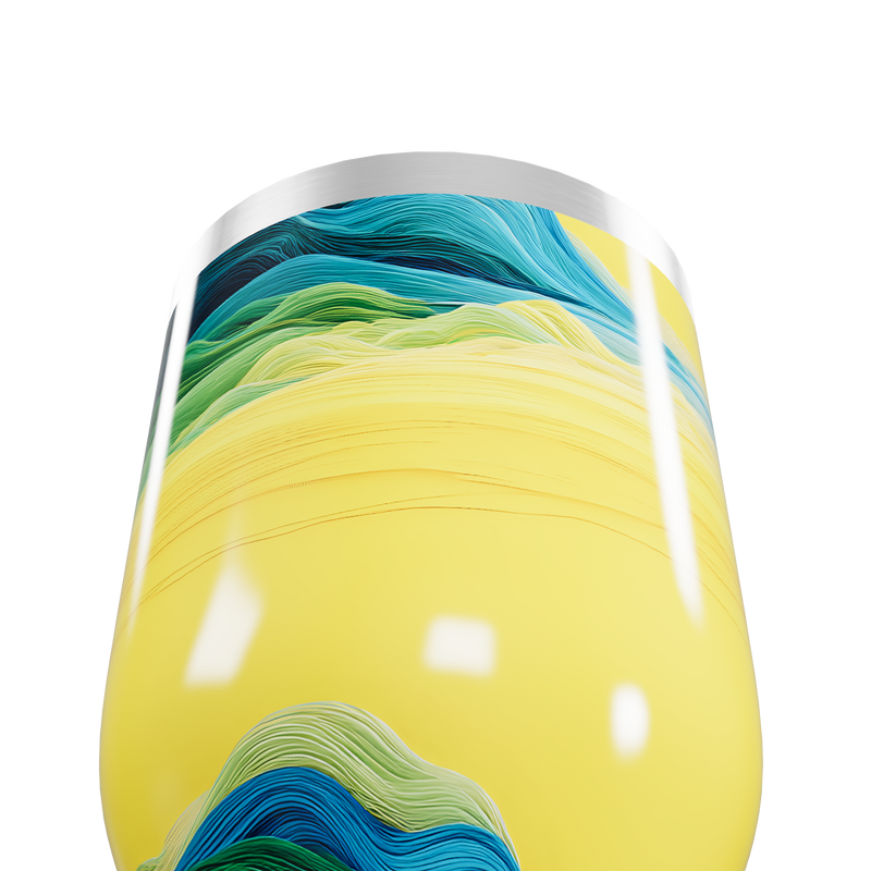 Copo Térmico Slim - Estampa Ondas Coloridas