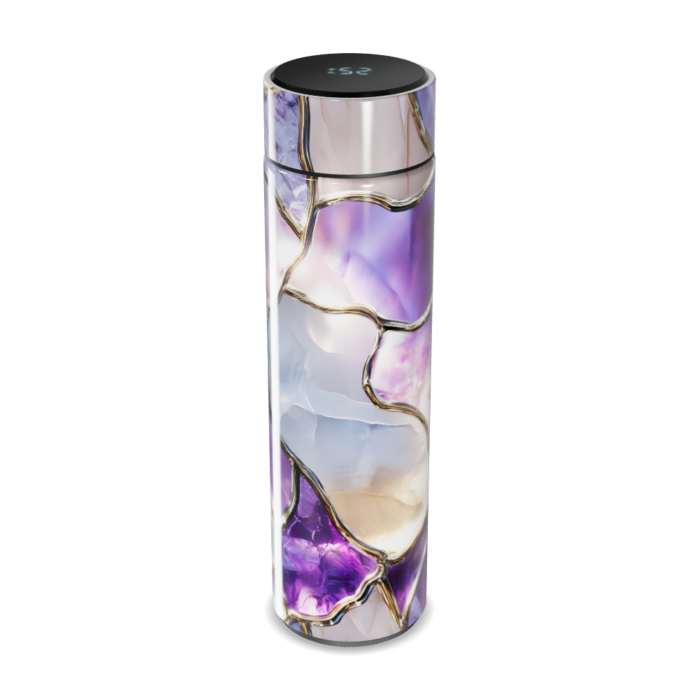 Garrafa Térmica Touch Roxa Estampa Mármore