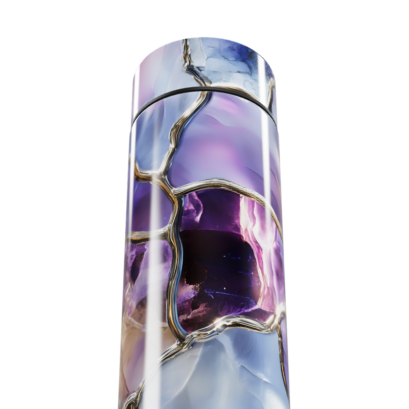 Garrafa Térmica Touch Roxa Estampa Mármore