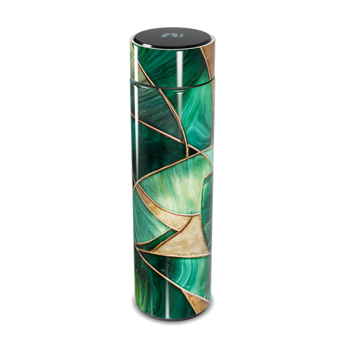 Garrafa Térmica Touch Verde com Design Marmorizado