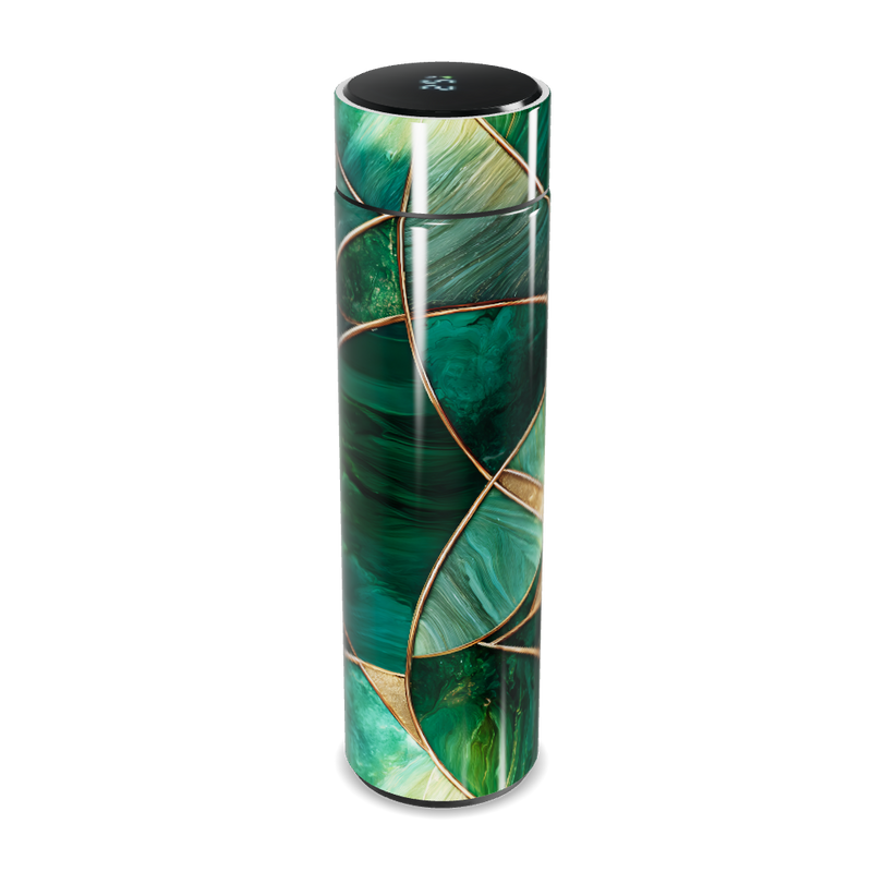 Garrafa Térmica Touch Verde com Design Marmorizado
