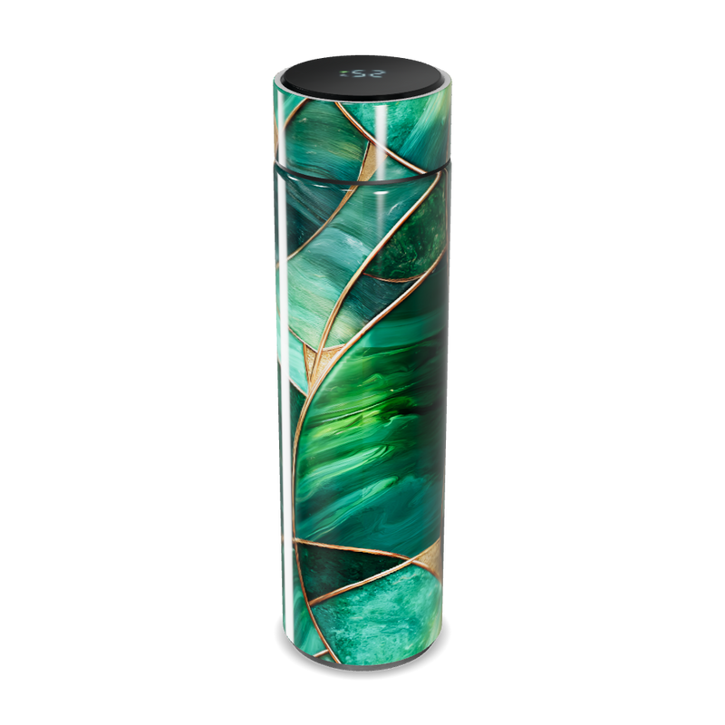 Garrafa Térmica Touch Verde com Design Marmorizado