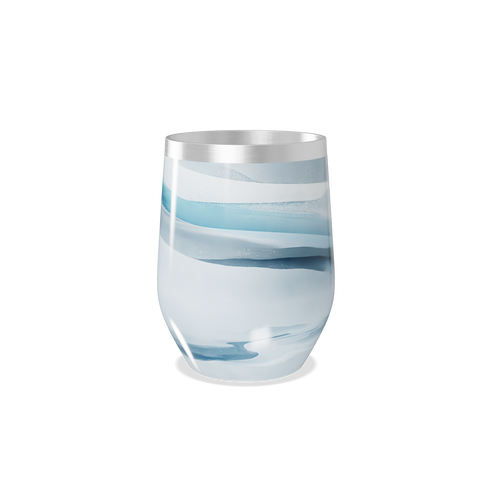 Copo Térmico Slim - Azul com Estampa Ondulada