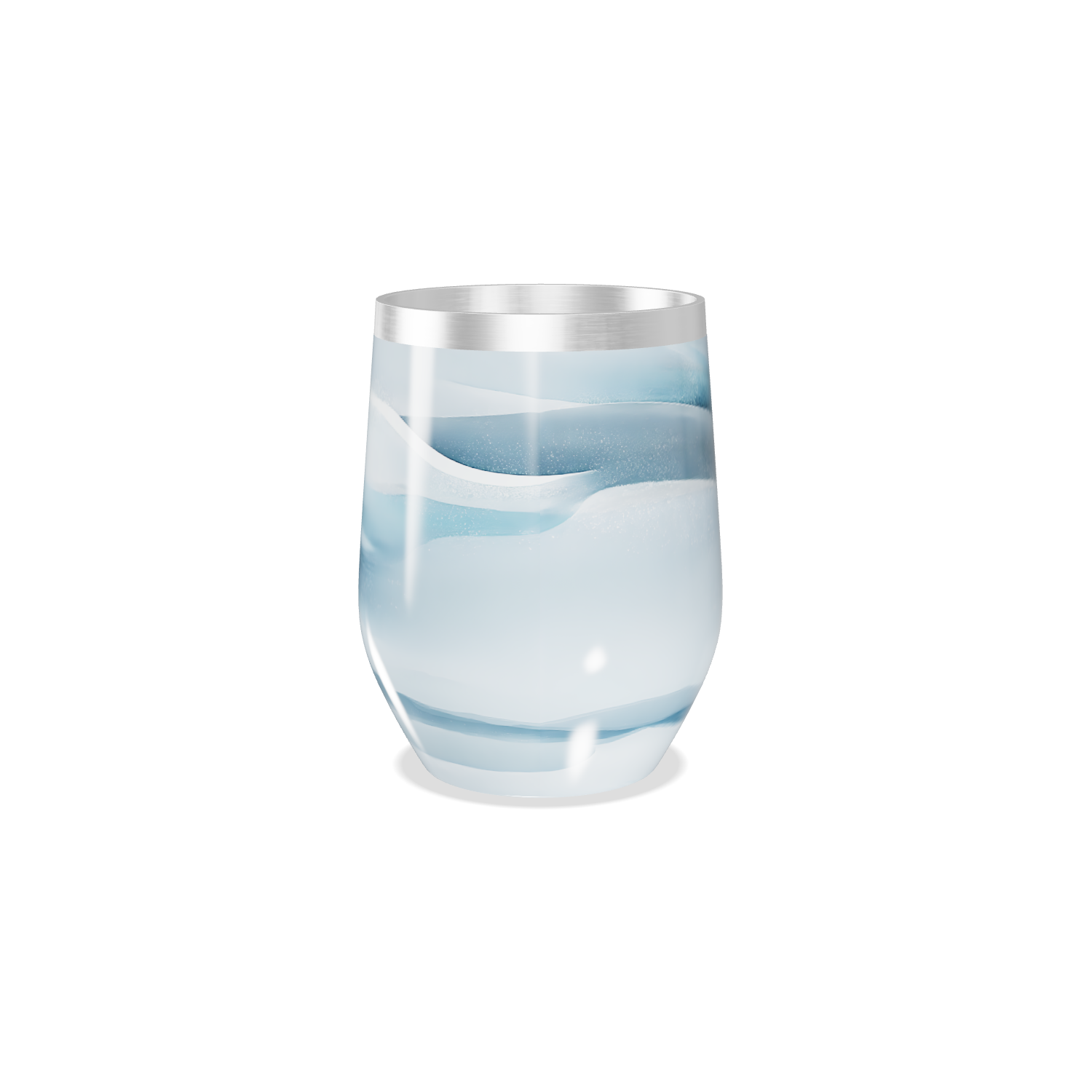 Copo Térmico Slim - Azul com Estampa Ondulada