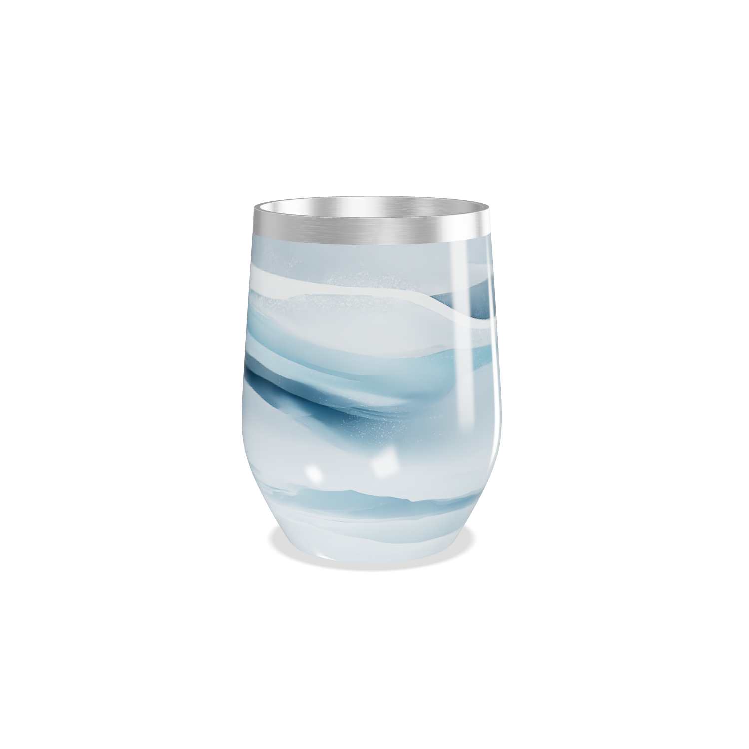 Copo Térmico Slim - Azul com Estampa Ondulada