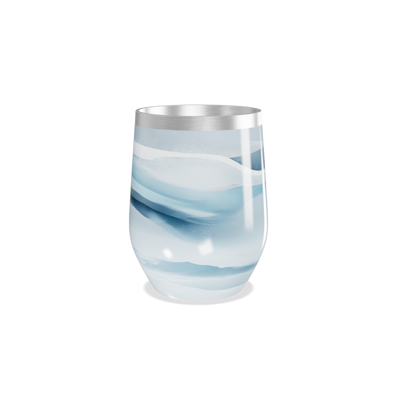 Copo Térmico Slim - Azul com Estampa Ondulada