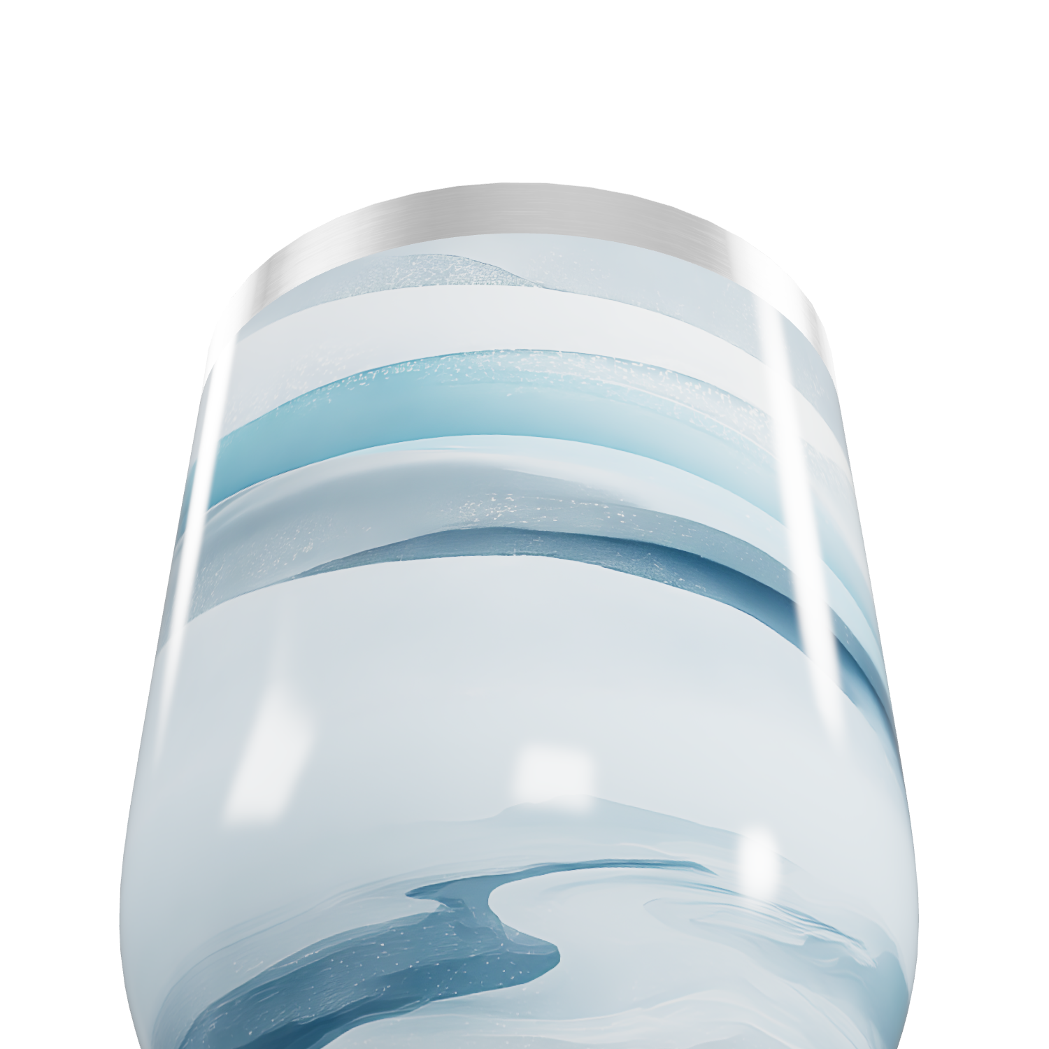 Copo Térmico Slim - Azul com Estampa Ondulada