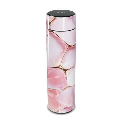 Garrafa Térmica Touch - Rosa Marmorizada Aço