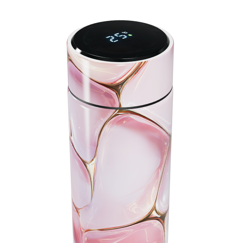 Garrafa Térmica Touch - Rosa Marmorizada Aço