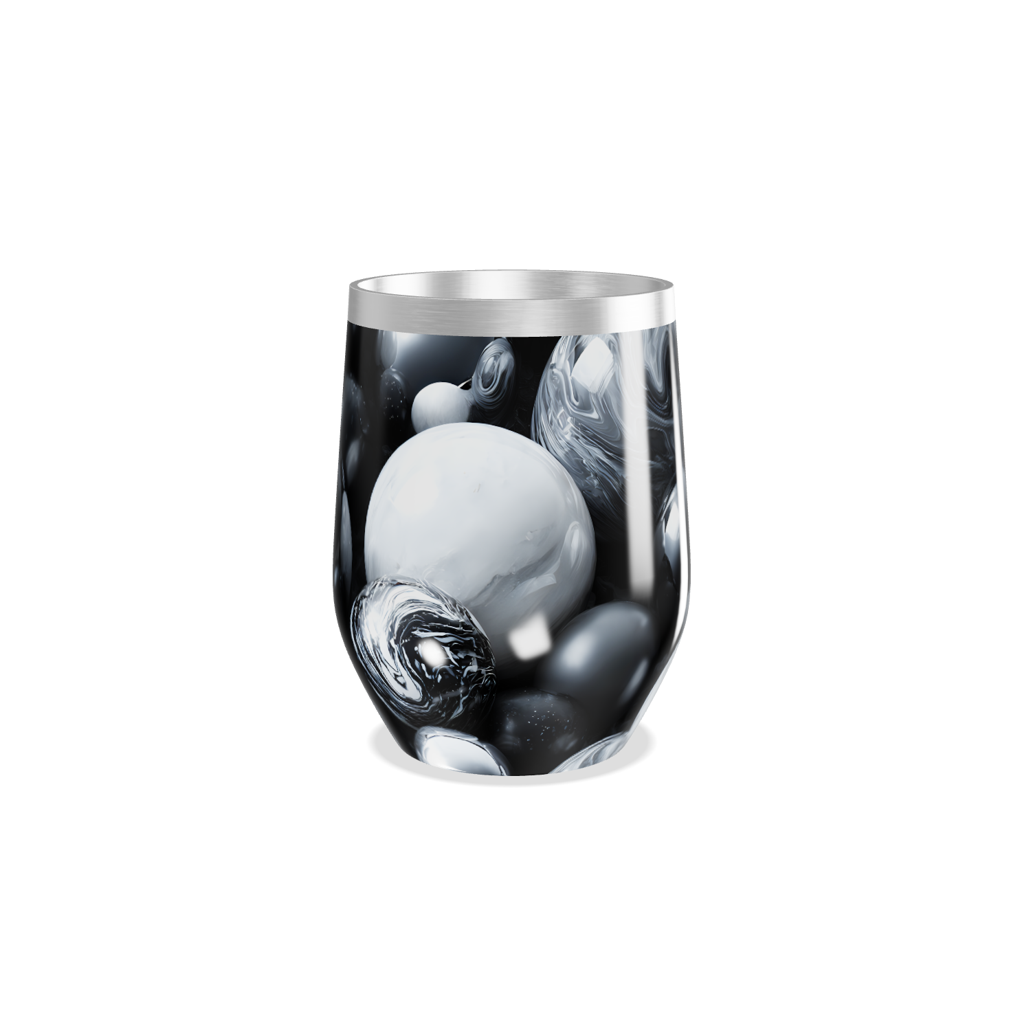 Copo Térmico Slim - Bolhas Preto e Branco