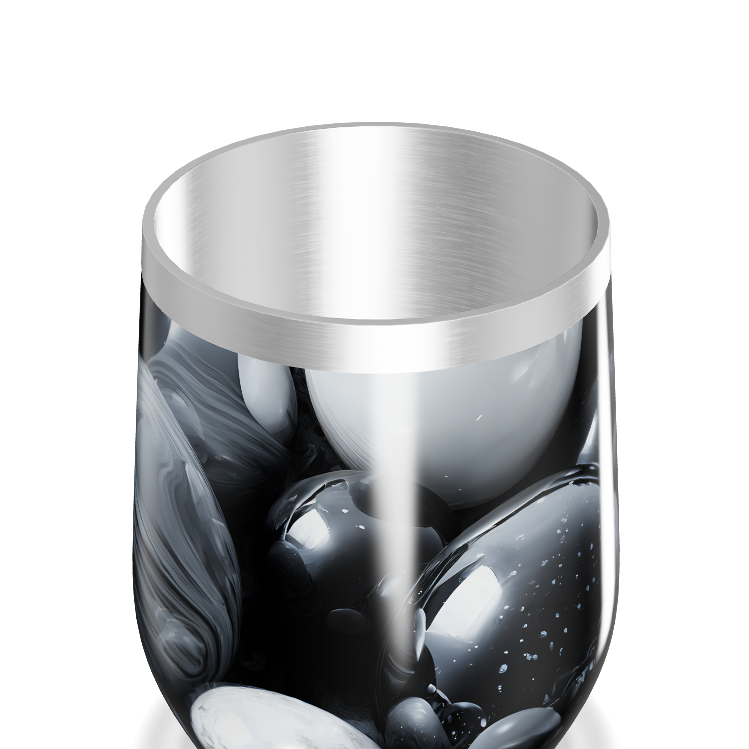 Copo Térmico Slim - Bolhas Preto e Branco