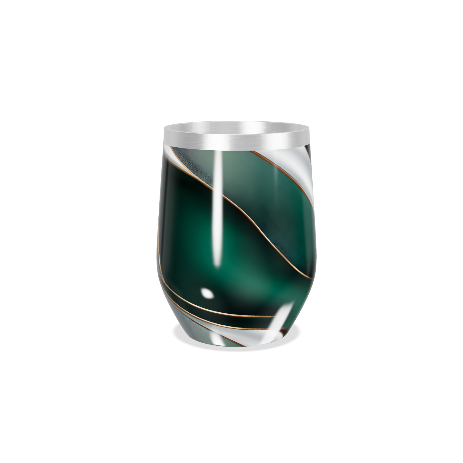 Copo Térmico Slim - Verde com Listras Modernas