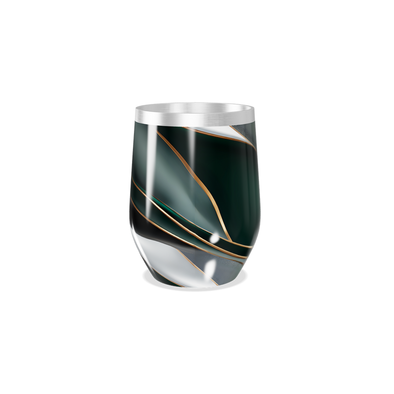 Copo Térmico Slim - Verde com Listras Modernas