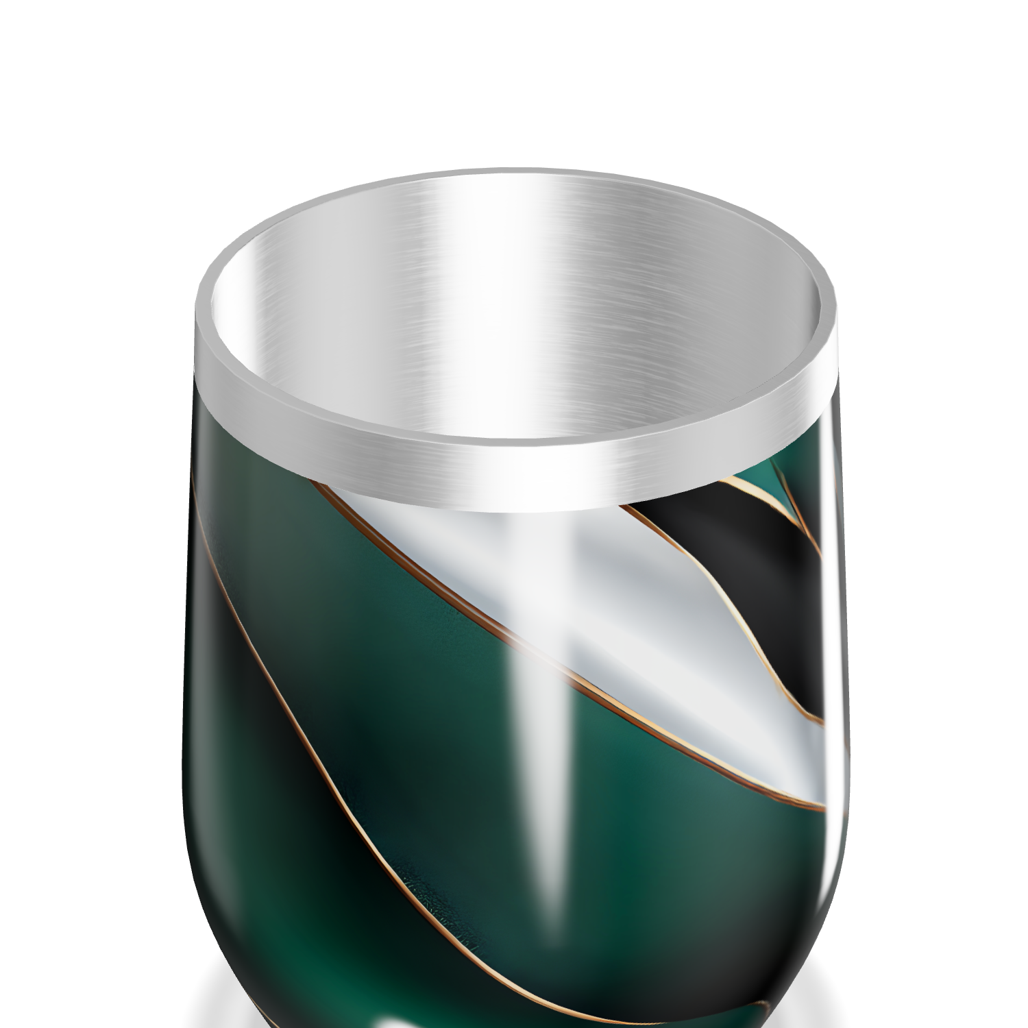 Copo Térmico Slim - Verde com Listras Modernas