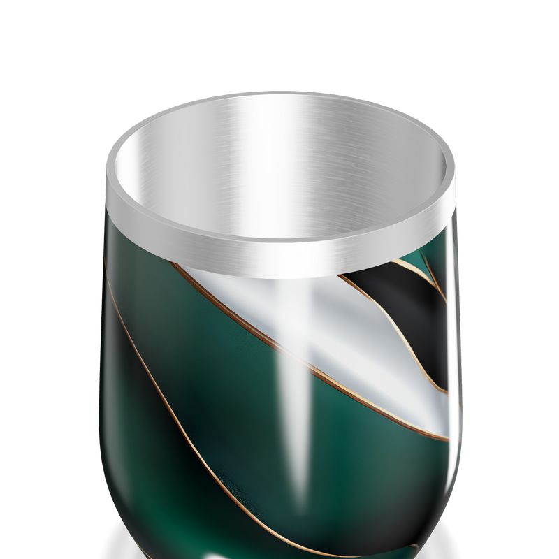 Copo Térmico Slim - Verde com Listras Modernas