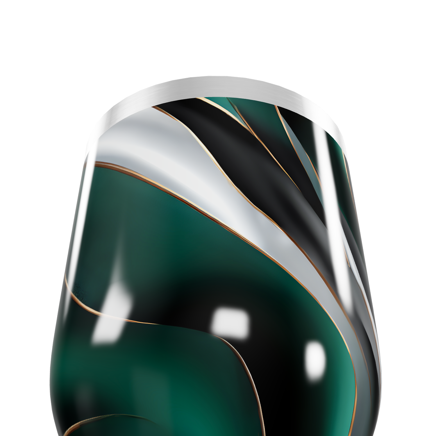 Copo Térmico Slim - Verde com Listras Modernas