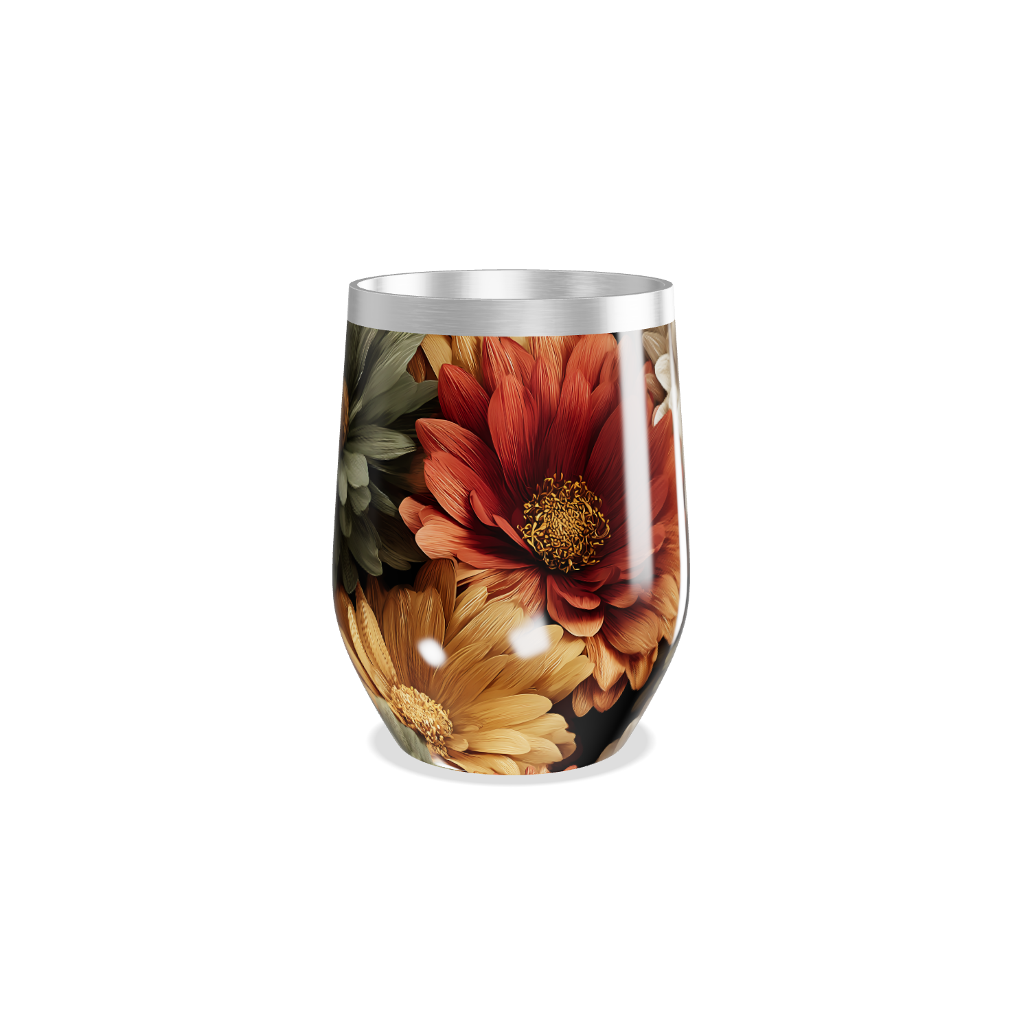 Copo Térmico Slim - Floral Colorido Inox