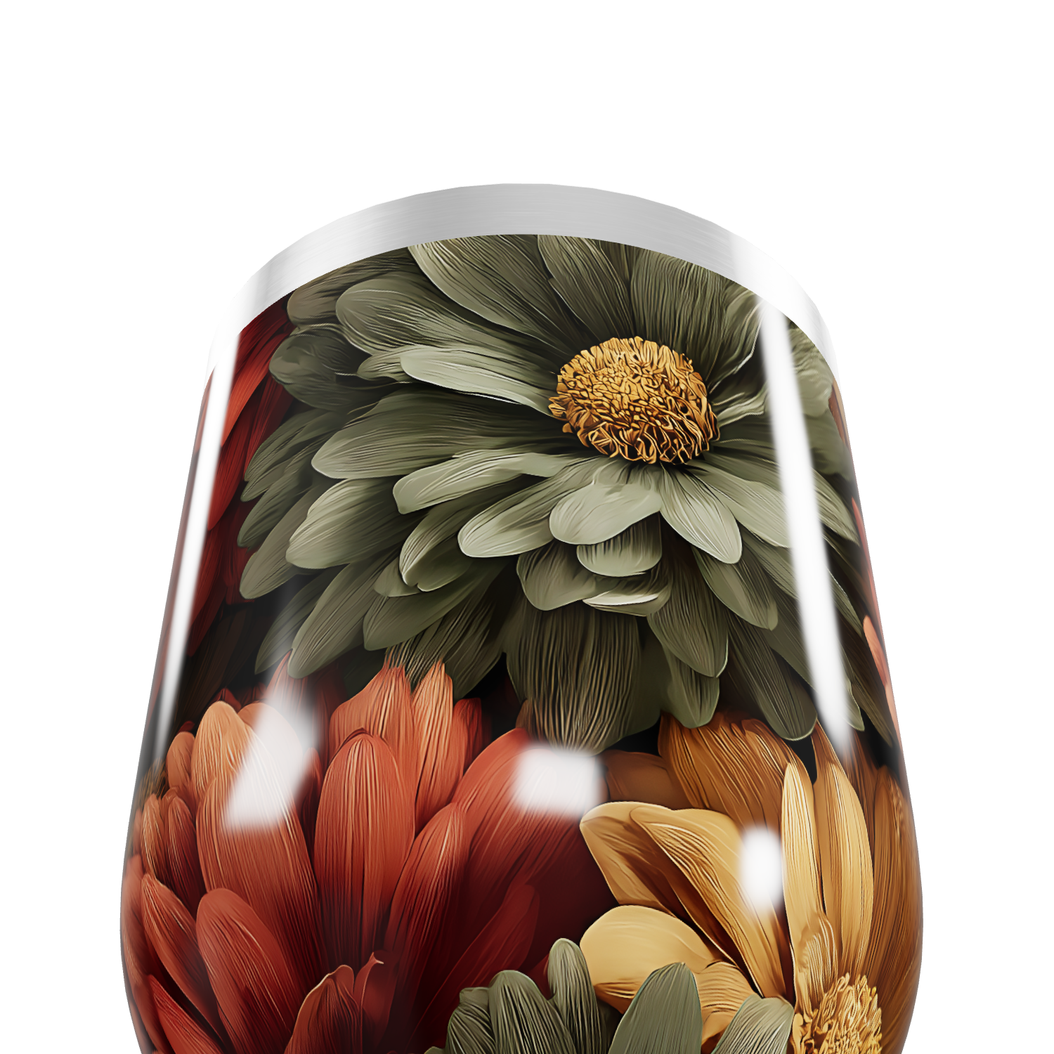 Copo Térmico Slim - Floral Colorido Inox