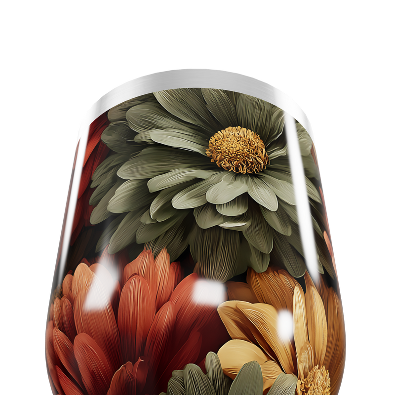 Copo Térmico Slim - Floral Colorido Inox