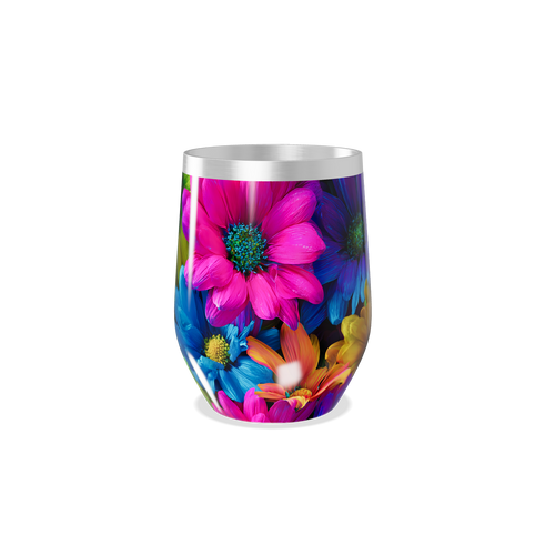 Copo Térmico Slim - Flores Coloridas Inox