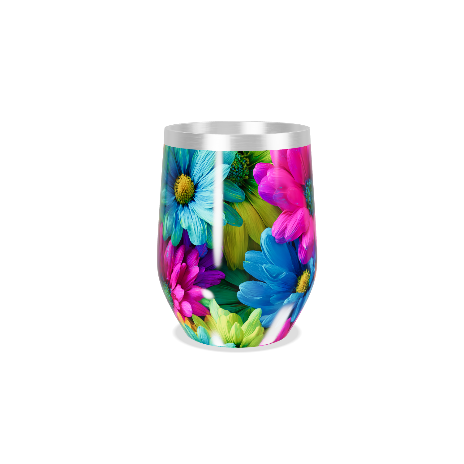 Copo Térmico Slim - Flores Coloridas Inox