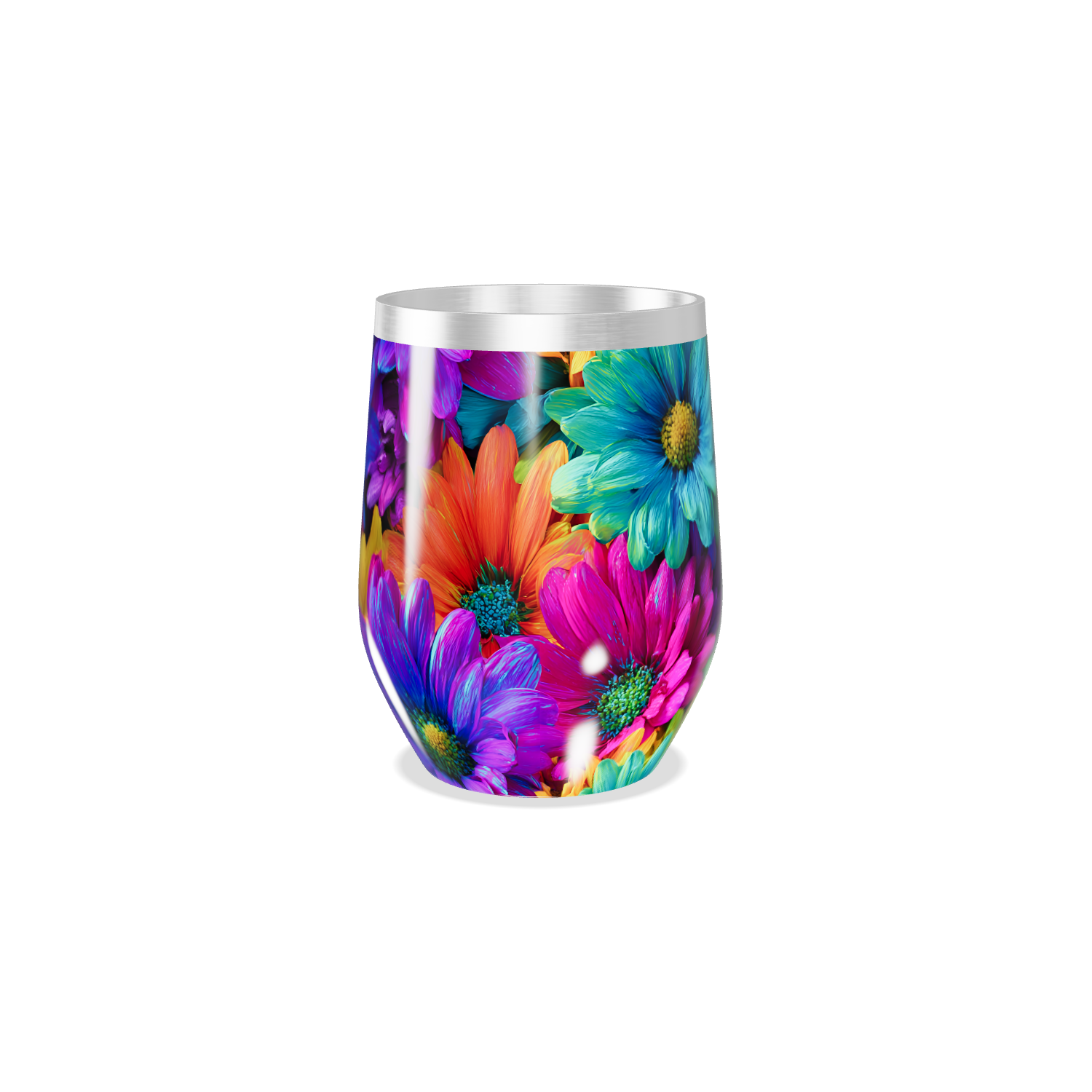 Copo Térmico Slim - Flores Coloridas Inox