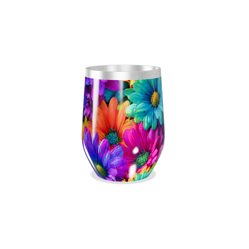 Copo Térmico Slim - Flores Coloridas Inox