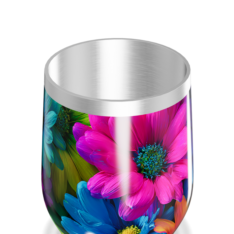 Copo Térmico Slim - Flores Coloridas Inox