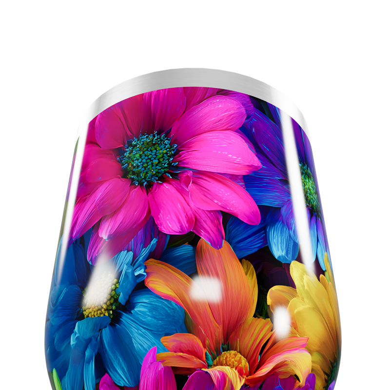 Copo Térmico Slim - Flores Coloridas Inox